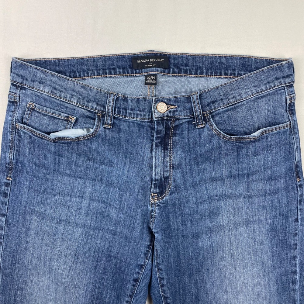 Banana Republic Skinny Fit Jeans Womens 32/14‎ Medium Wash Blue Denim 5-Pocket